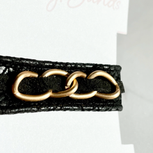 Load image into Gallery viewer, Bendy-Band: Pebbled Faux Suede & Gold Chain